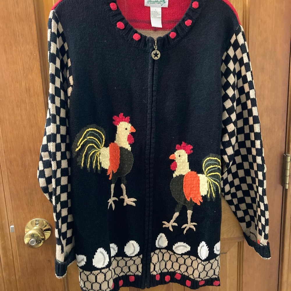Sweater large rooster/ farm embroidered - Picture 7 of 16